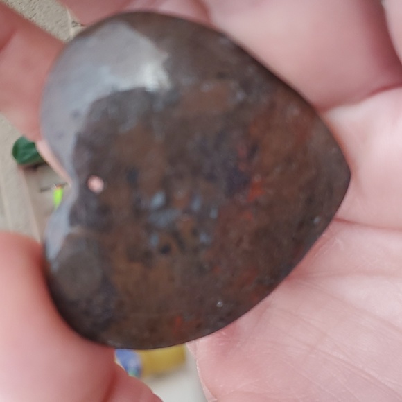 New Natural Plum Jasper Heart Shaped Pendant. - Picture 5 of 11